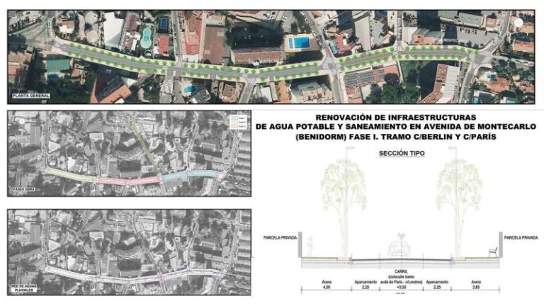 Benidorm retoma las obras de renovación en la avenida Montecarlo